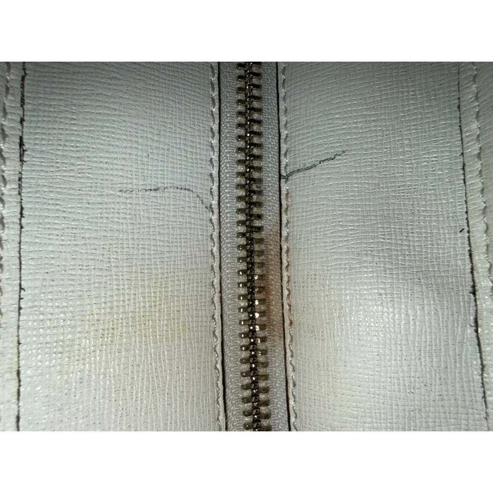 Coach Saffiano Leather City Tote Cream Brown Shoulder Bag